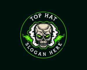 Smoke Vaping Skull logo design