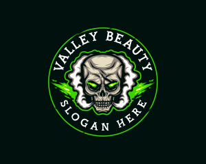 Smoke Vaping Skull logo design