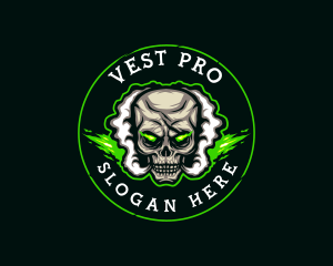 Smoke Vaping Skull logo design