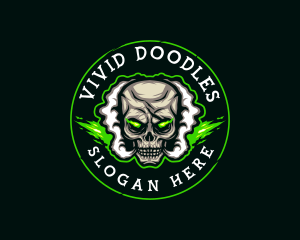 Smoke Vaping Skull logo design