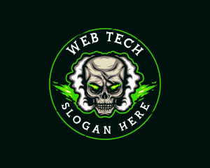 Smoke Vaping Skull logo design