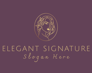 Floral Luxurious Woman logo design