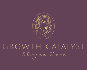 Floral Luxurious Woman logo design