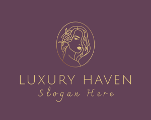 Floral Luxurious Woman logo design