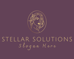 Floral Luxurious Woman logo design