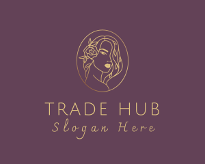 Floral Luxurious Woman logo design