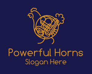 Chicken French Horn logo design