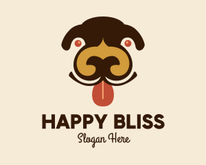 Happy Puppy Face  logo design