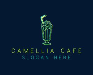 Cafe Milkshake Drink logo design