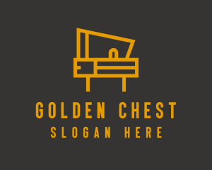 Minimalist Golden Piano  logo design