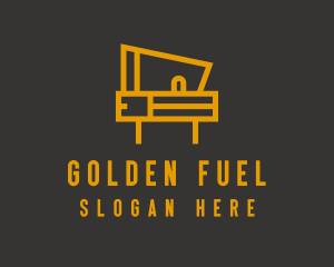 Minimalist Golden Piano  logo design