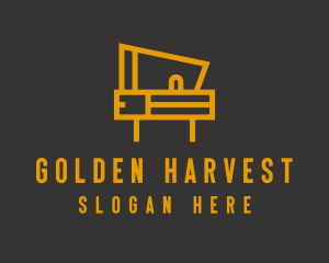 Minimalist Golden Piano  logo design