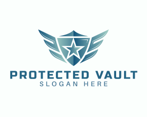 Star Shield Wings logo design