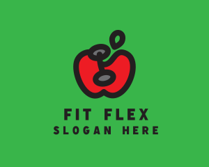 Dumbbell Apple Gym logo design