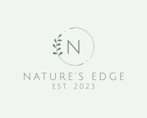 Natural Leaf Wreath logo design