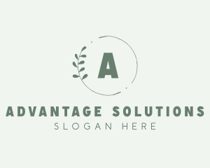 Natural Leaf Wreath logo design