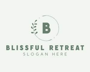 Natural Leaf Wreath logo design