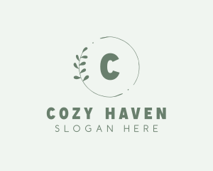 Natural Leaf Wreath logo design