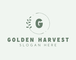 Natural Leaf Wreath logo design