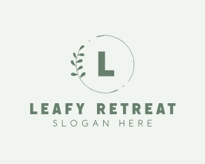 Natural Leaf Wreath logo design