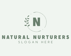 Natural Leaf Wreath logo design