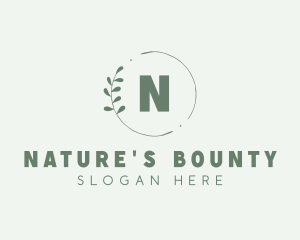 Natural Leaf Wreath logo design