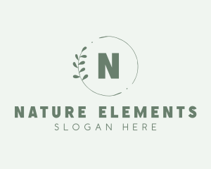 Natural Leaf Wreath logo design