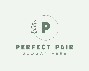 Natural Leaf Wreath logo design