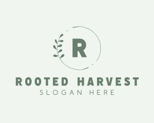 Natural Leaf Wreath logo design