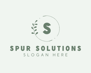 Natural Leaf Wreath logo design