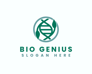 Biotech DNA Leaves logo design