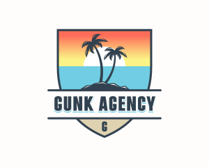 Travel Vacation Beach logo design