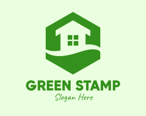 Green Hexagon House logo design