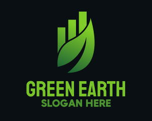 Green Leaf Chart logo design