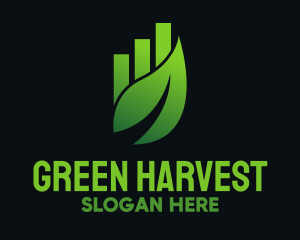 Green Leaf Chart logo design