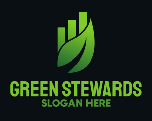 Green Leaf Chart logo design