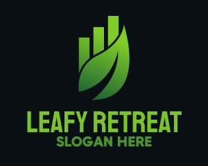 Green Leaf Chart logo design