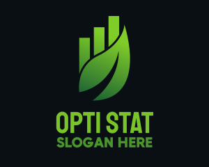 Green Leaf Chart logo design