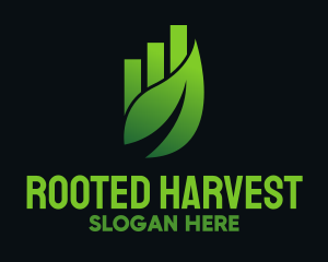 Green Leaf Chart logo design