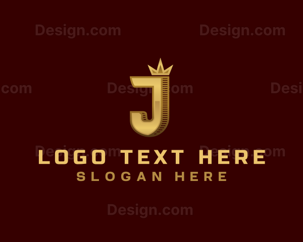 Premium Crown Letter J Logo