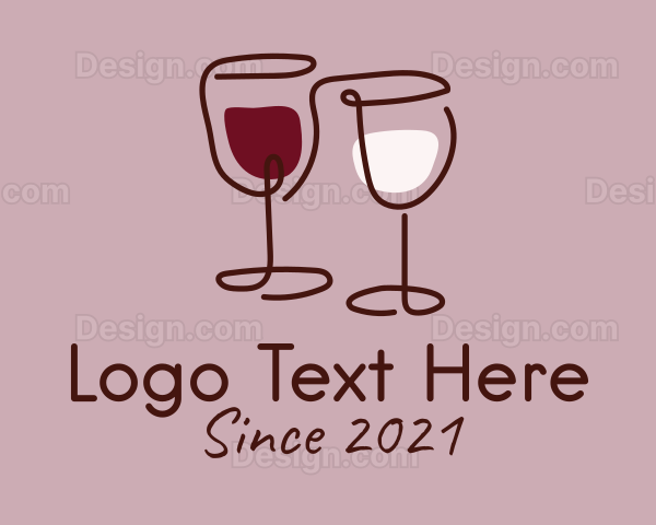 Minimalist Wine Glass Logo