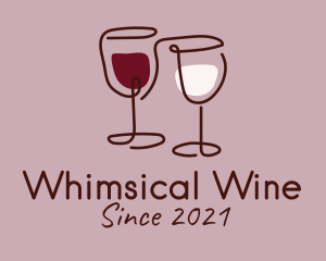 Minimalist Wine Glass  logo design