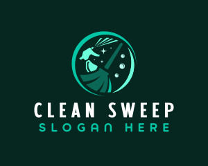 Mop Cleaning Maintenance logo design