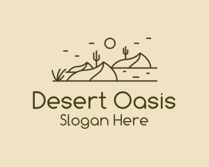 Desert Outdoor Line Art logo design