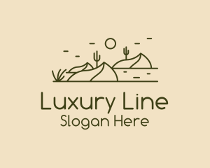 Desert Outdoor Line Art logo design