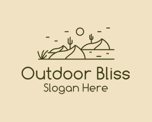 Desert Outdoor Line Art logo design