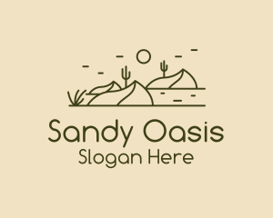 Desert Outdoor Line Art logo design