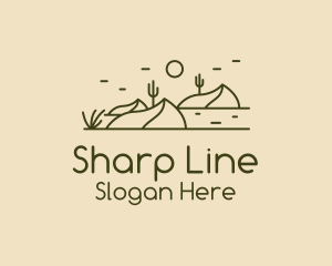 Desert Outdoor Line Art logo design