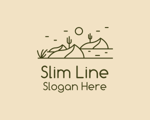 Desert Outdoor Line Art logo design