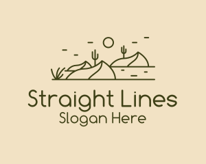 Desert Outdoor Line Art logo design